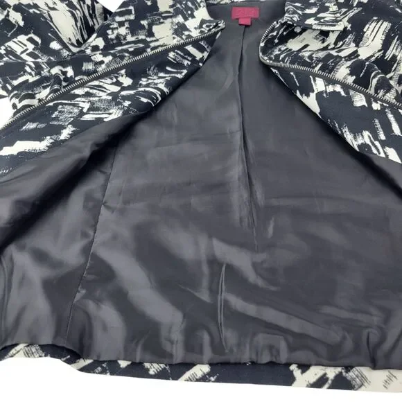 212 Collection Jacket Women's Size XL Black White Abstract Splatter Paint Modern - Picture 3 of 10